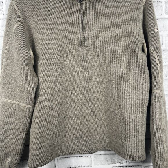 KUHL Brown Mens Size L Born In The Mountains Quarter Zip Pullover ThermoKore - Picture 5 of 16